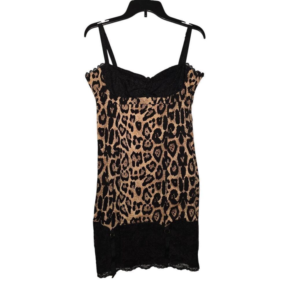 Too Fast Black and Tan Leopard Print Mini Dress